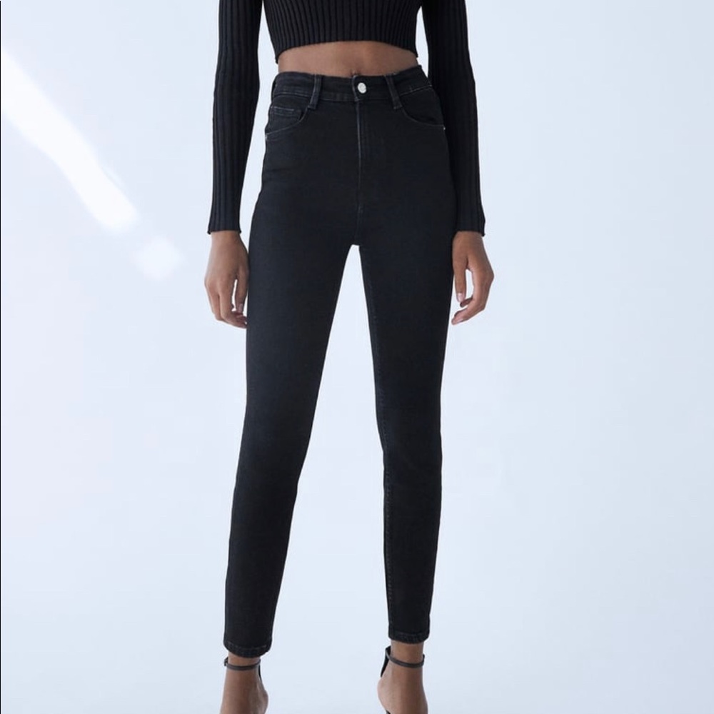 ZARA High waisted true denim skinny jeans